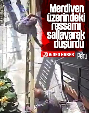 Engelli adam ressamı düşürdü