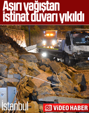 İstanbul'da istinat duvarı çöktü
