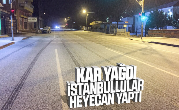 İstanbul'a kısa süreli kar ve dolu yağdı