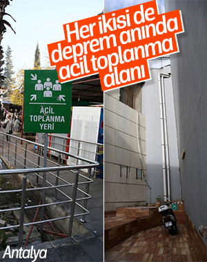 Antalya'da iki garip 'acil toplanma' alanı