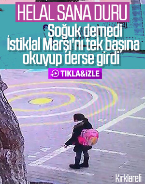 7 yaşındaki Duru'nun İstiklal Marşı sevgisi