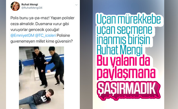 Ruhat Mengi, Çin'deki video ile Türk polisini suçladı