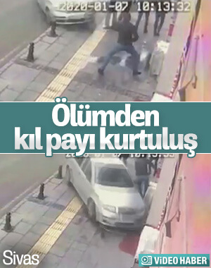 Sivas'ta bir kişi ölümden kıl payı kurtuldu