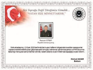 Irak'taki operasyonlarda bir korucu ve 1 asker şehit oldu