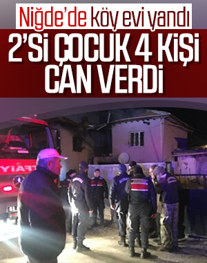 Niğde'de ev yangını: 4 ölü