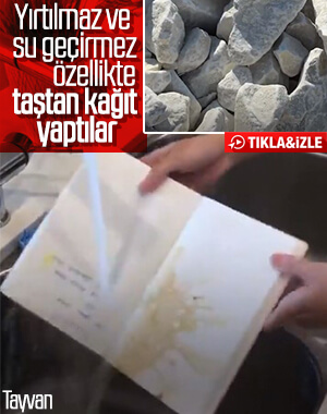 Tayvan'da taştan kağıt üretildi