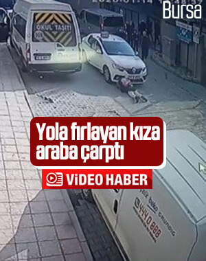Bursa'da okul önünde küçük kıza taksi çarptı