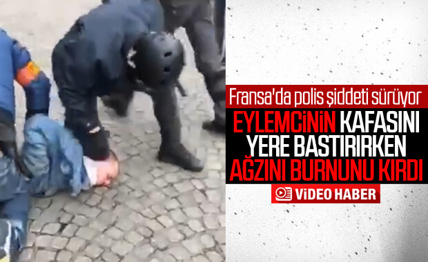 Fransız polisinden göstericiye orantısız güç ile müdahale