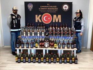 Çanakkale’de 250 adet kaçak içki ele geçirildi