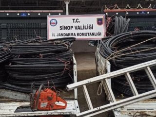 Sinop’ta 200 bin liralık kablo ele geçirildi