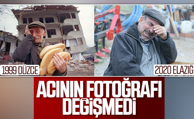 Elazığ'da deprem sonrası acı fotoğraf