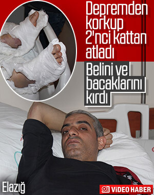 Depremden korkan adam, belinden ve bacaklarından oldu