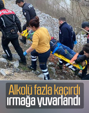 Bartın'da ırmak kenarına yuvarlanan kişi yaralandı