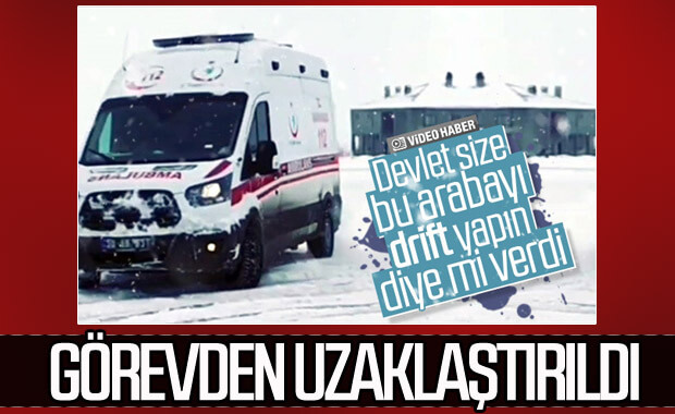 Ambulansla drift atan sürücü görevden uzaklaştırıldı
