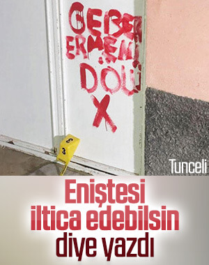 Tunceli'de kapıya hakaret içerikli yazı iltica için yazıldı