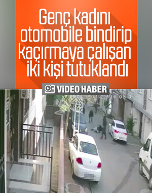 Otomobille kadını kaçırmaya çalıştılar