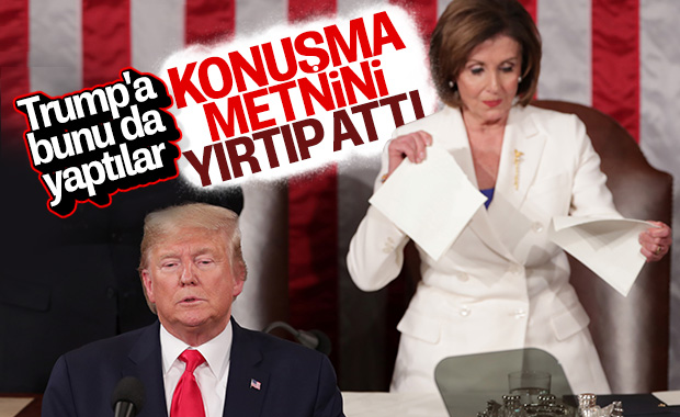 Temsilciler Meclisi Başkanı, Trump’ın konuşmasını yırttı
