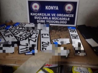 Konya'da sahte plaka operasyonu: 2 gözaltı
