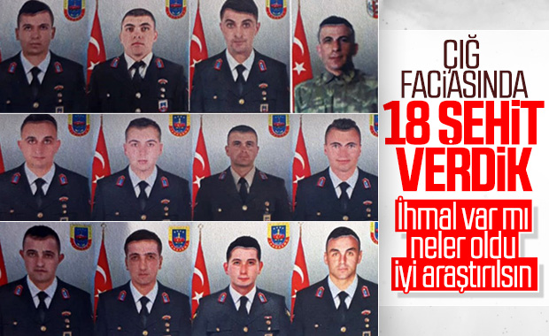 Çığ faciası şehitlerinin kimlikleri belli oldu