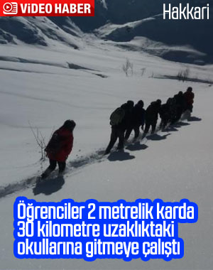 Hakkari'de öğrenciler kar nedeniyle mahsur kaldı