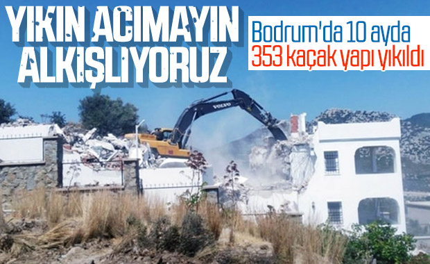 Bodrum’da kaçak yapıların yıkımı sürüyor