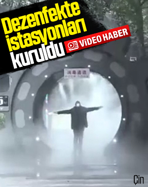 Çin'de kurulan dezenfekte istasyonu