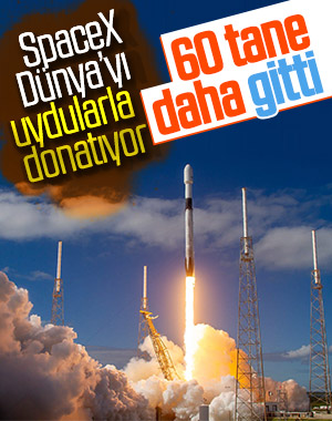 SpaceX, 60 internet uydusunu daha uzaya gönderdi