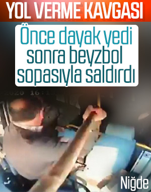 Niğde'de yol verme kavgasında otobüs şoförünü darbetti