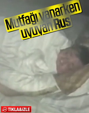 Mutfağı yanarken uyumaya devam eden adam