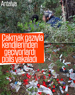 Çakmak gazı çeken gençlere polis baskını