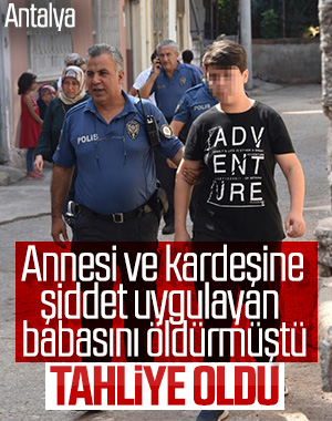 Ölümle tehdit eden babasını öldüren çocuğa tahliye