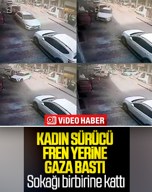 Fren yerine gaza basan sürücü kaza yaptı