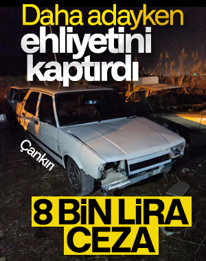 Drift yapan aday sürücüye 8 bin lira ceza