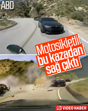 Hızını alamadı, motosiklete çarptı