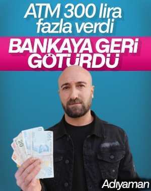 ATM'nin verdiği fazla parayı bankaya teslim etti