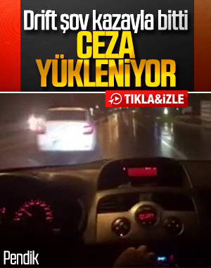 Drift yaparken kazayı çekti