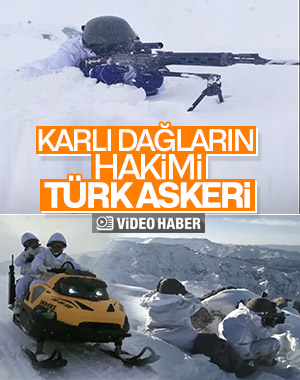 Türk askerini zorlu kış şartları pes ettirmiyor