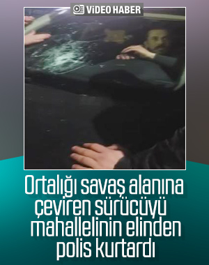 Çok sayıda araca çarpan sürücüyü polis kurtardı