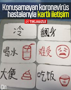 Korona hastalarıyla kartlarla iletişim kuruluyor