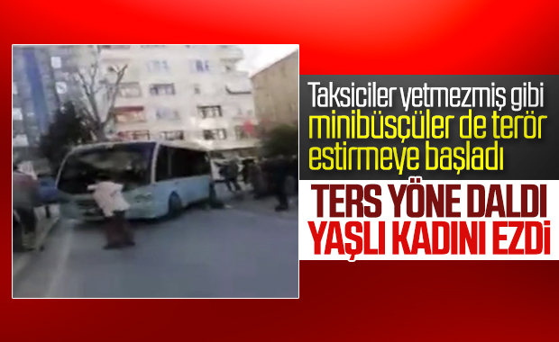 Kadıköy'de güzergah dışına çıkan minibüs kadına çarptı
