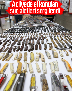 İstanbul Adalet Sarayı'nda el konulan suç eşyaları
