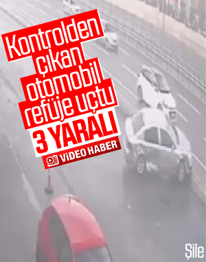 Şile'de 3 kişinin yaralandığı kaza kamerada