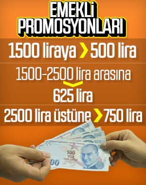 Emekli promosyonları belli oldu