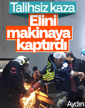 Elini paketleme makinasına kaptırdı