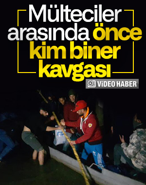 Yunanistan'a geçmek isteyen mültecilerin kayık kavgası