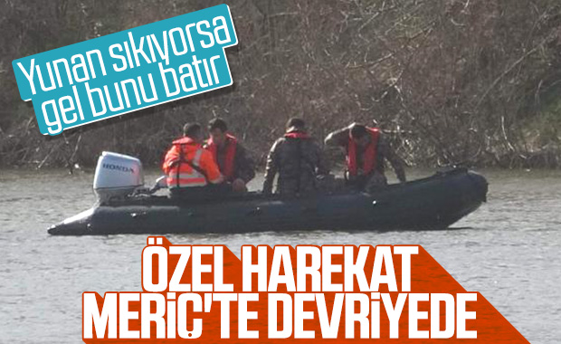 Özel Harekat polisleri, Meriç Nehri'nde devriyede