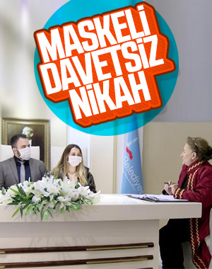 Maskeyle ve davetsiz nikah kıyan çiftler memnun kaldı