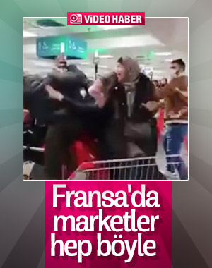 Fransa'daki bir markette ürün için kavga çıktı