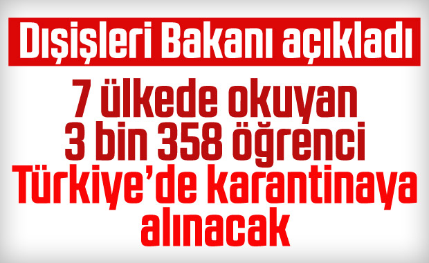 7 ülkeden 3 bin 358 öğrenci Türkiye'ye getirilecek