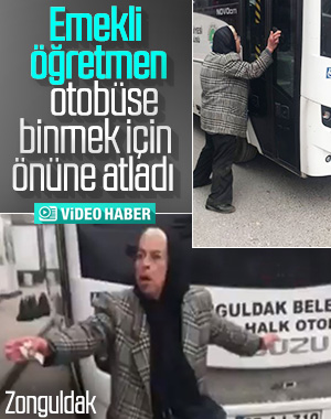 Yasağa rağmen otobüse binmek isteyen yaşlı kadın